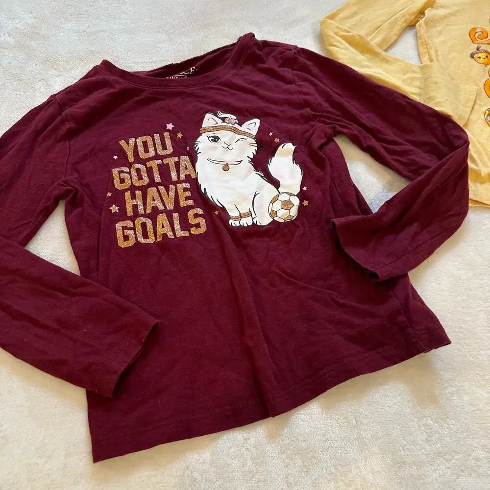 Bundle of Children's Place Long Sleeve Graphic tees sz 5-6